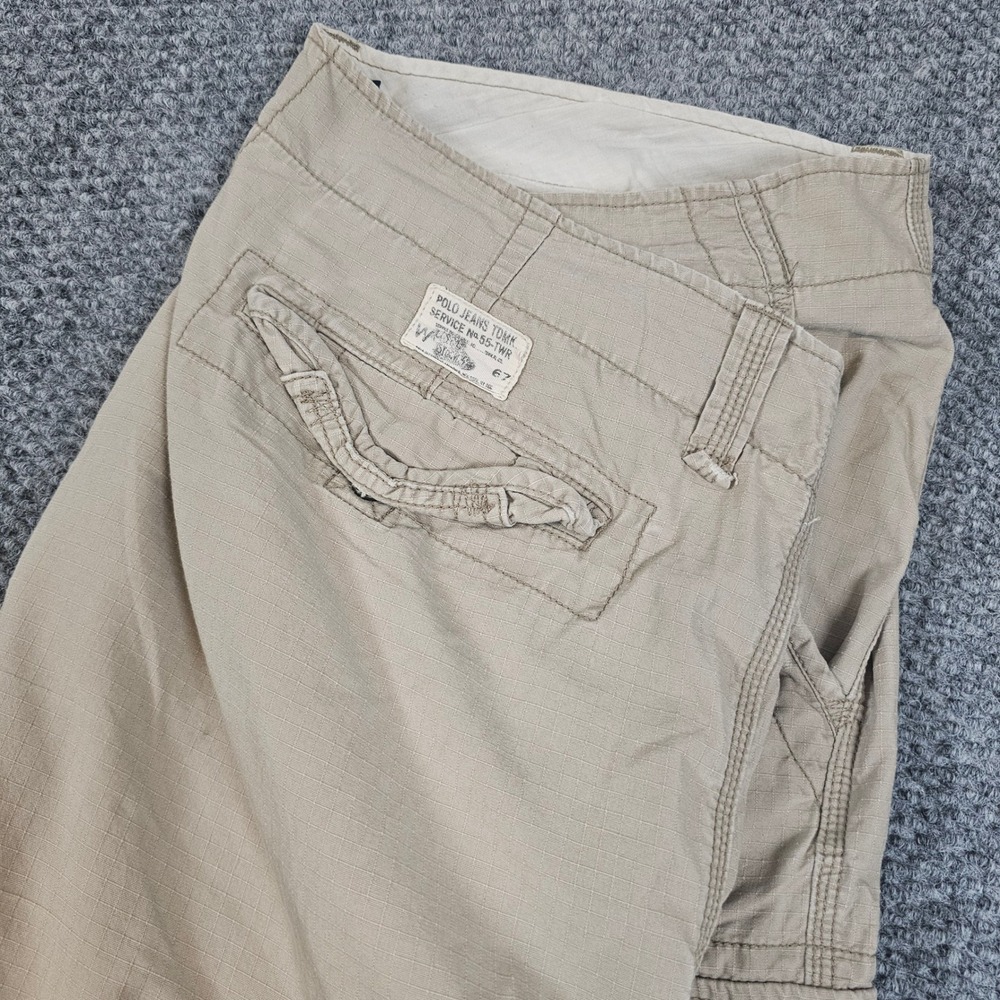 Polo Jeans Company Ralph Lauren Mens Cargo Shorts Size 42‎ Beige Baggy